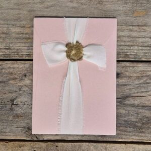 5 collezione rosa cipria tipologia 1 busta, ceralacca e nastro