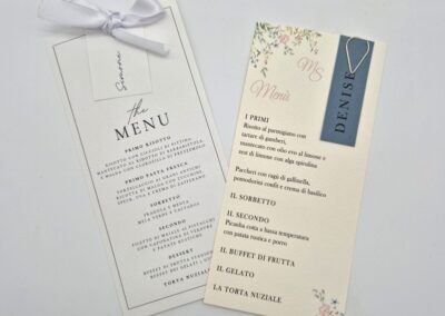 Menù con segnaposto